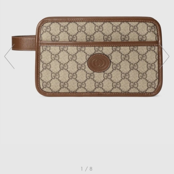 Beige/ebony GG Supreme canvas, with brown  travel pouch - Picture 1 of 6